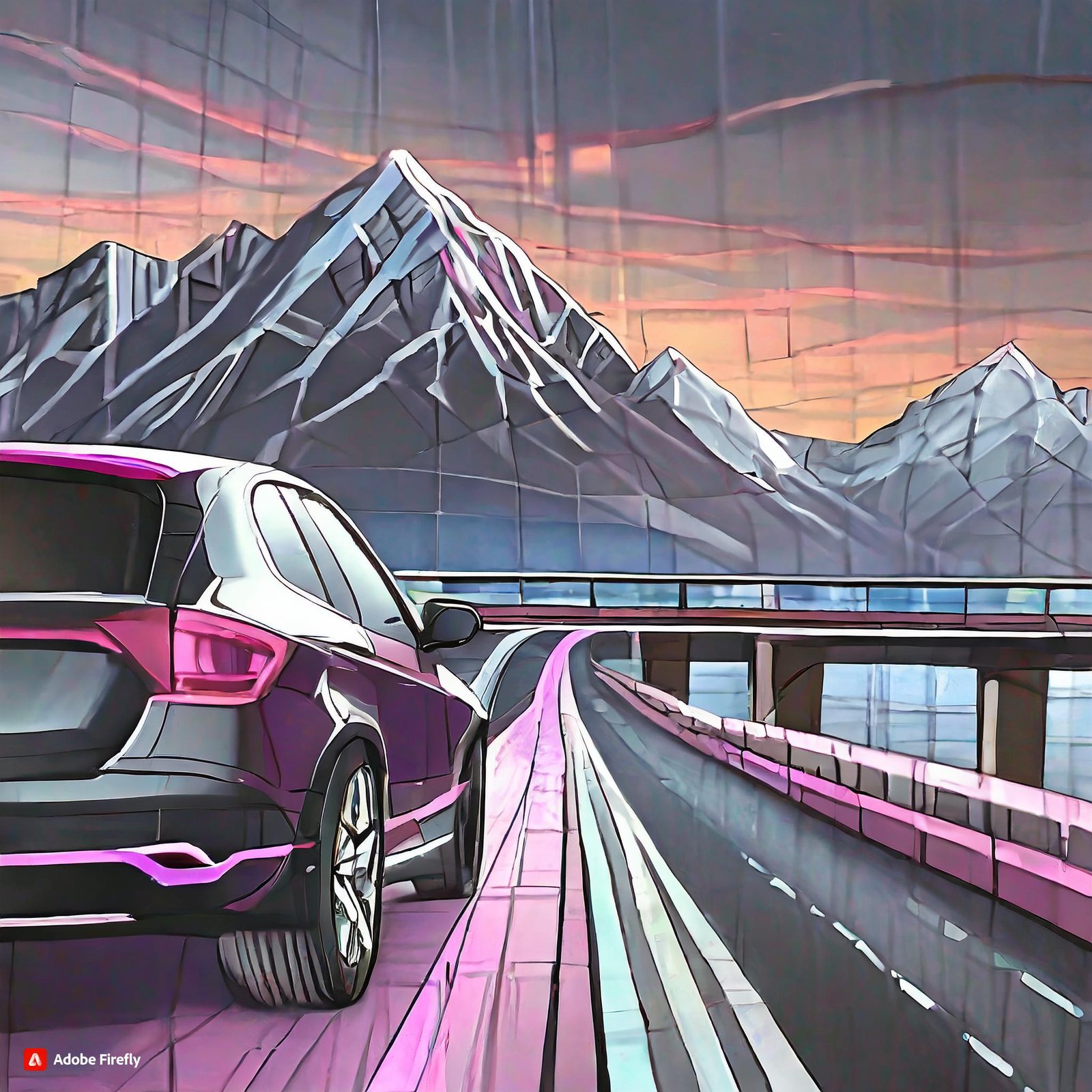 car back bridge mountain